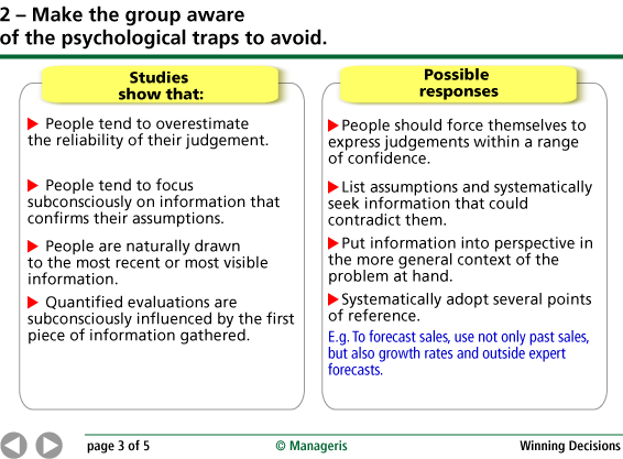 Avoid collective decision-making traps - Manageris synopses